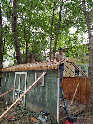 shed repair framing roof joists